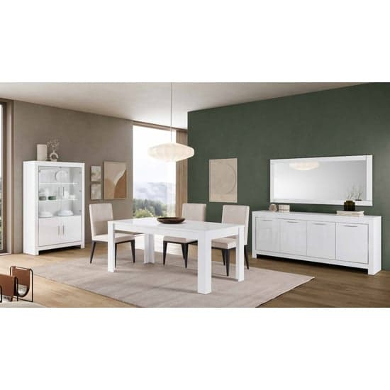 Lorenz Modern Sideboard In White High Gloss With 4 Doors