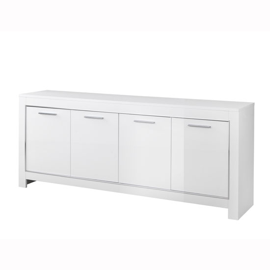 Read more about Lorenz modern sideboard in white high gloss with 4 doors