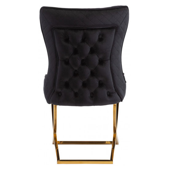Lorenzo Black Velvet Dining Chair With Gold Legs FiF