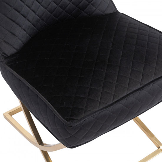 Lorenzo Black Velvet Dining Chair With Gold Legs FiF