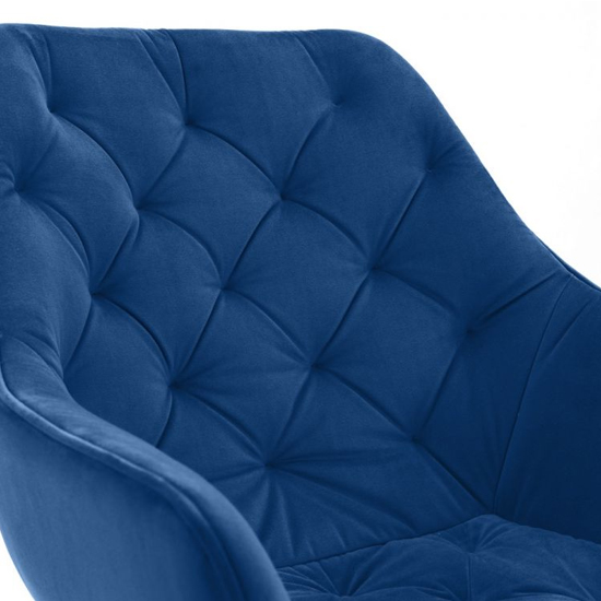 Landen Blue Velvet Dining Chairs With Gold Legs In Pair