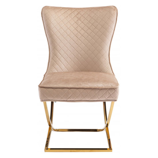 Lorenzo Brown Velvet Dining Chair With Gold Legs FiF