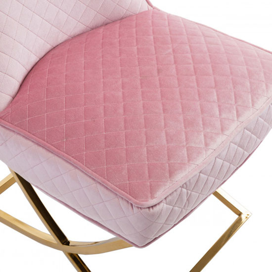 Lorenzo Pink Velvet Dining Chairs In Pair With Gold Legs Sale