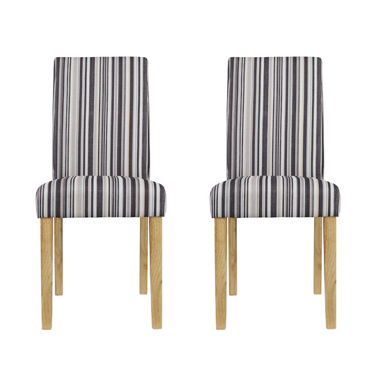 Lancing Striped Dining Chairs In Pair Furniture in Fashion