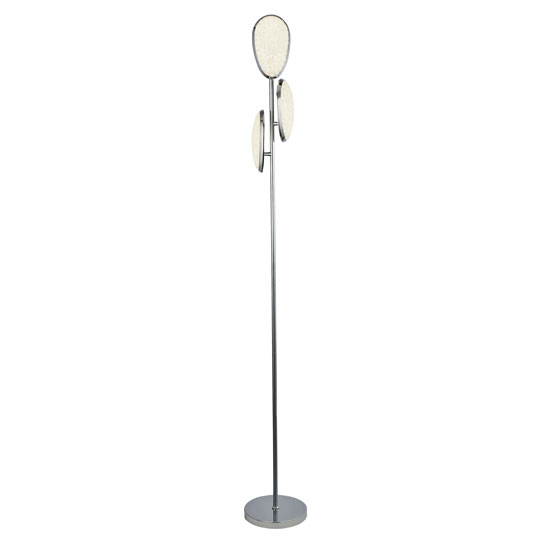Read more about Lori 3 led floor lamp in chrome with crushed ice effect shade