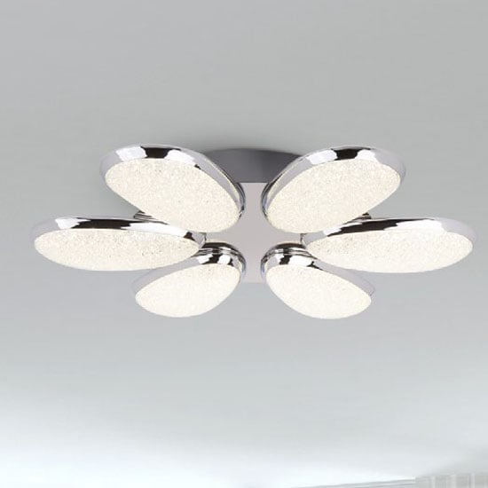 Read more about Lori 6 led ceiling light in chrome with crushed ice effect shade