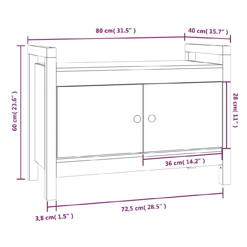 Lorman Wooden Hallway Seating Bench With 2 Doors In Honey Brown