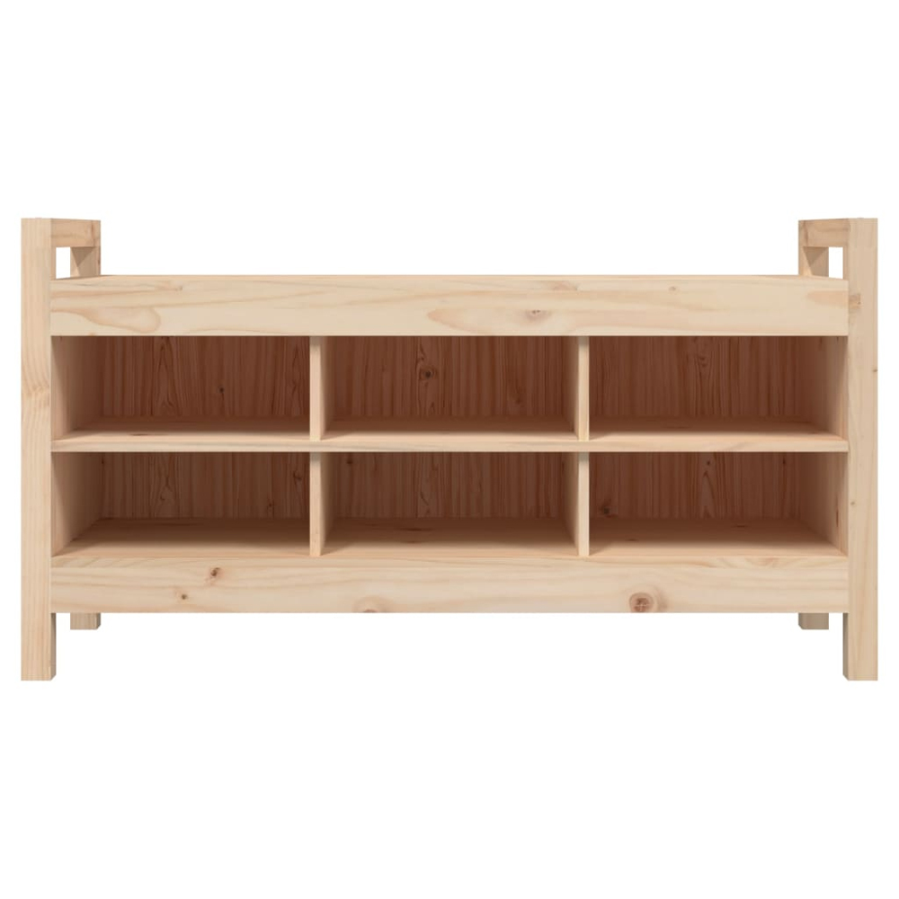 Lorman Wooden Shoe Storage Bench With 6 Shelves In Natural