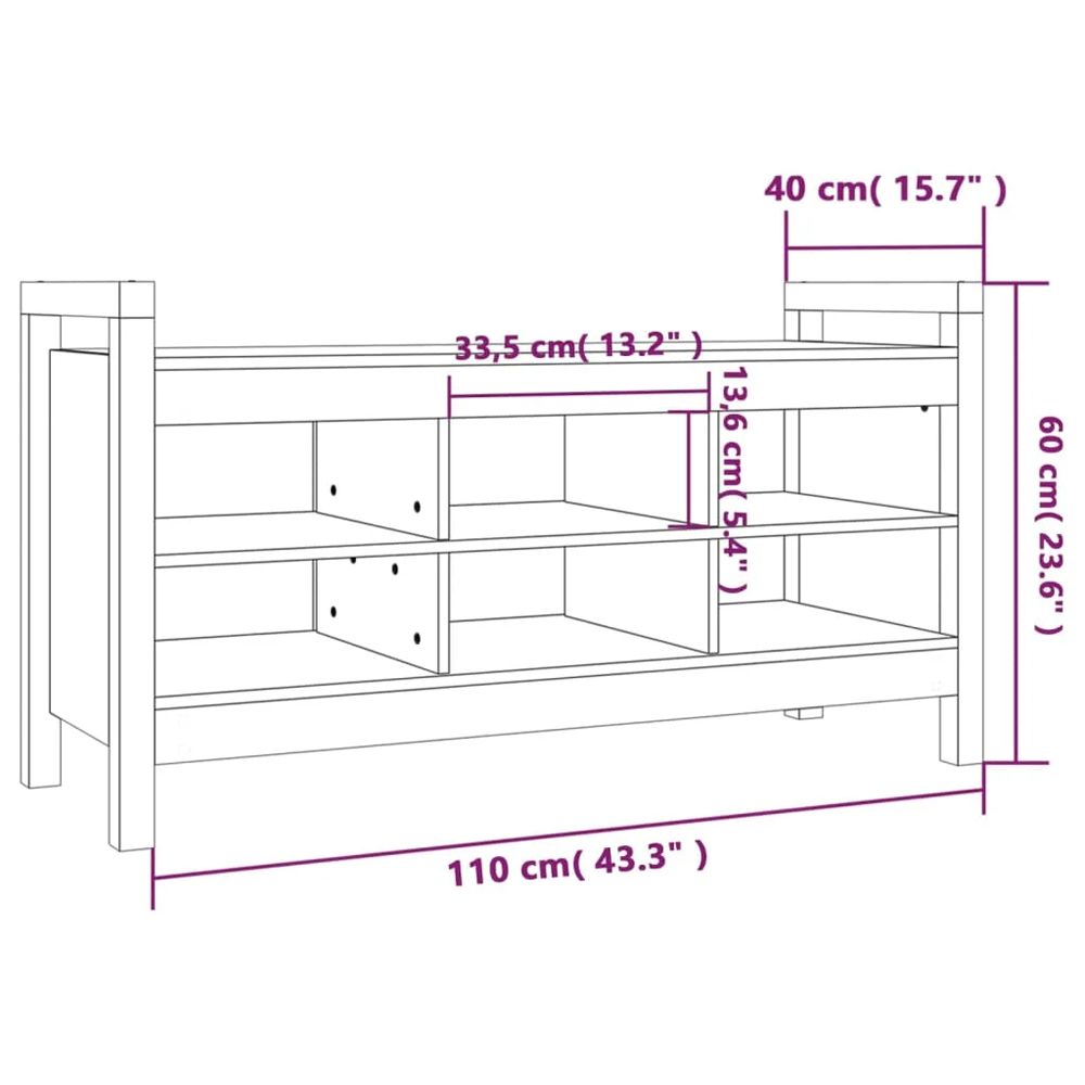 Lorman Wooden Shoe Storage Bench With 6 Shelves In Natural