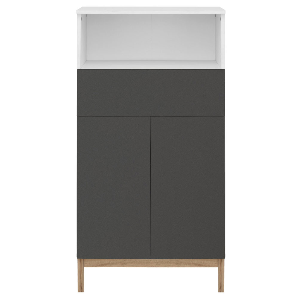 Lormis Wooden Sideboard with 2 Doors in White and Anthracite