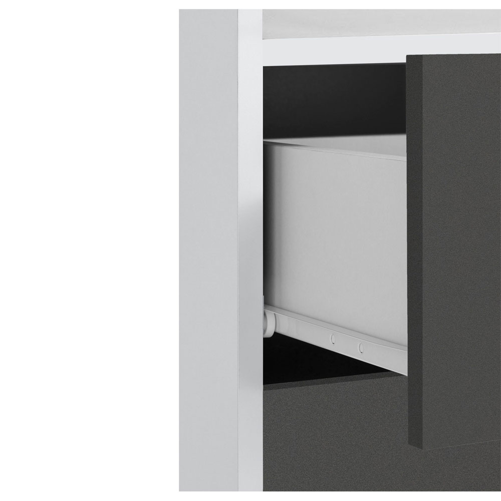 Lormis Wooden Sideboard with 2 Doors in White and Anthracite