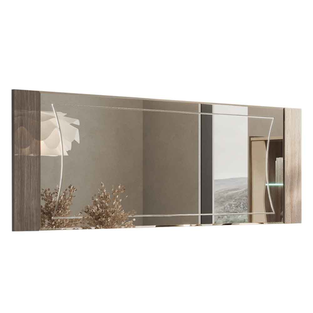 Losea High Gloss Bedroom Mirror in Brown Marble Effect