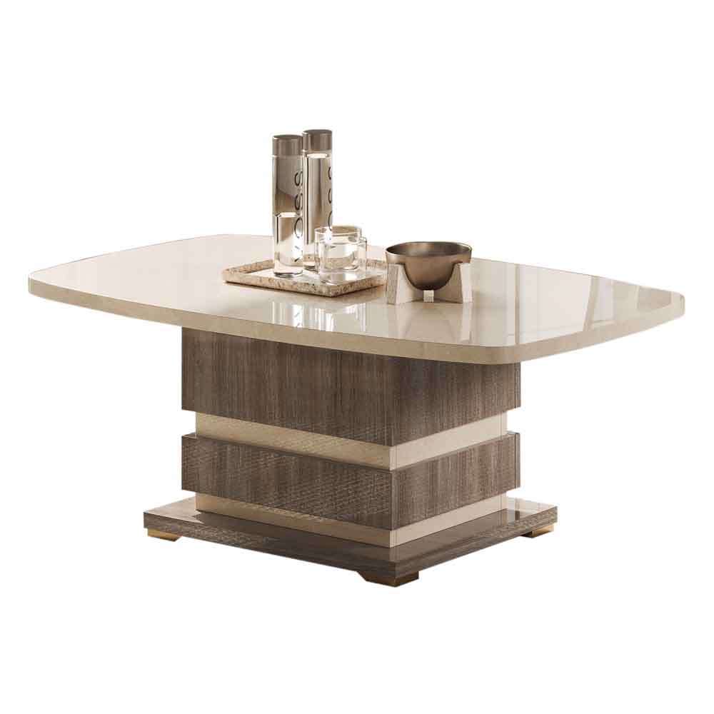 Losea High Gloss Coffee Table in Brown Marble Effect