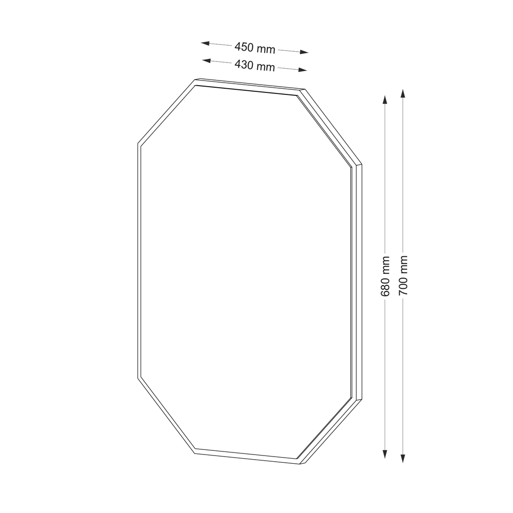 Lost Decorative Mirror in Walnut Wooden Frame