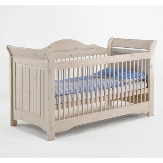 Lotta Wooden Baby Cot Bed In White Wash | FiF