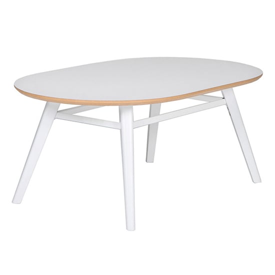 Lottie Oval Wooden Coffee Table In White_1