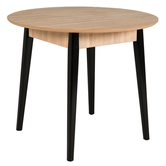 Product photograph of Lottie Round Wooden Dining Table In Oak from Furniture in Fashion