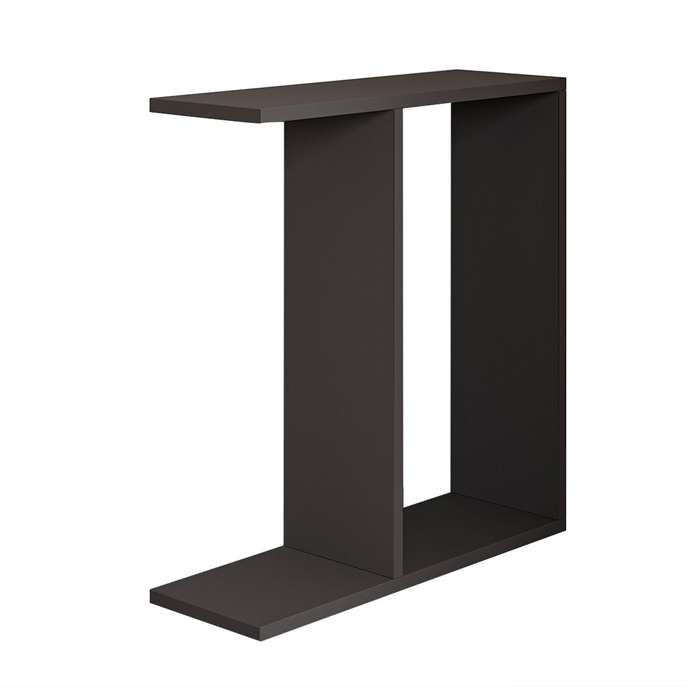 Lotus Wooden Side Table in Anthracite