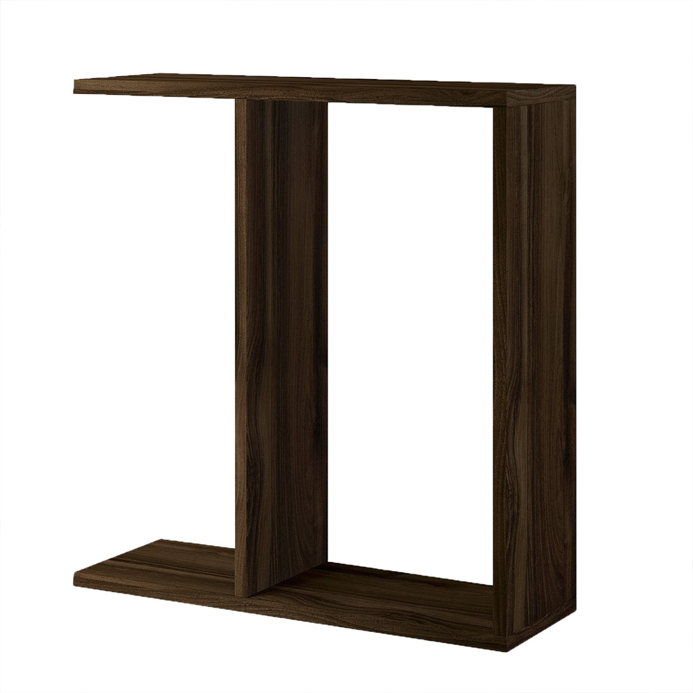 Lotus Wooden Side Table in Walnut
