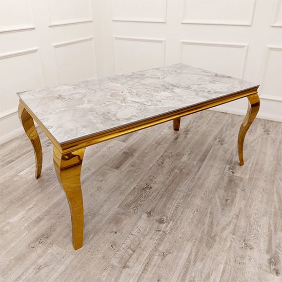 Laval Large Sintered Stone Top Dining Table In Ash Grey