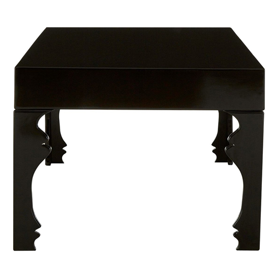 Louis Rectangular High Gloss Coffee Table In Black