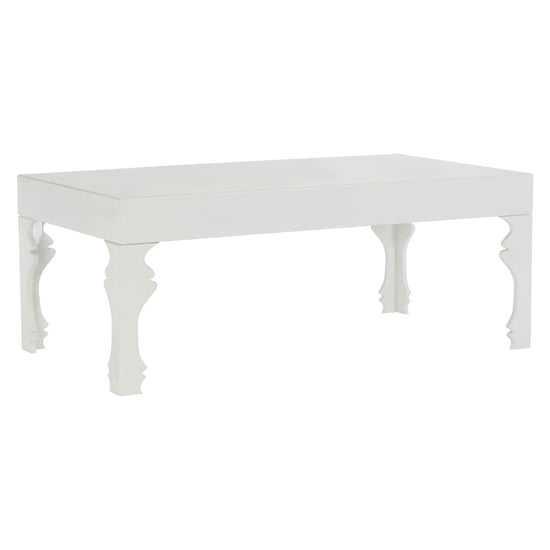 Photo of Louis rectangular high gloss coffee table in white