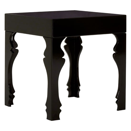 Photo of Louis rectangular high gloss side table in black