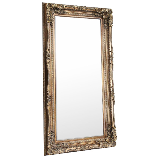 Louisa Rectangular Leaner Mirror In Gold Frame