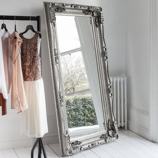 Read more about Louisa rectangular leaner mirror in silver frame