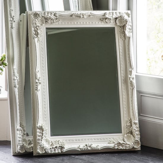 Photo of Louisa rectangular wall mirror in cream frame