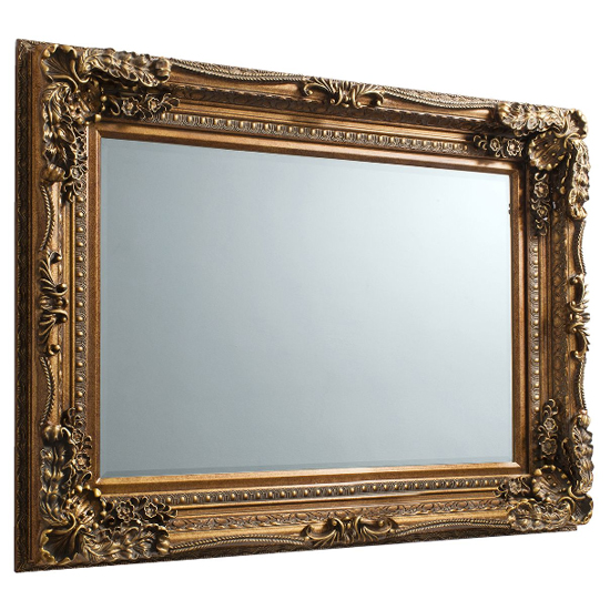 Louisa Rectangular Wall Mirror In Gold Frame