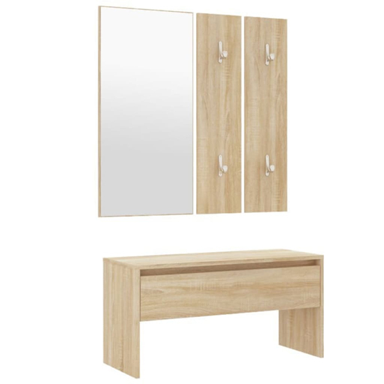 Louise Wooden Hallway Furniture Set In Sonoma Oak