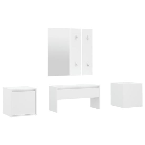 Louise Wooden Hallway Furniture Set In White_3