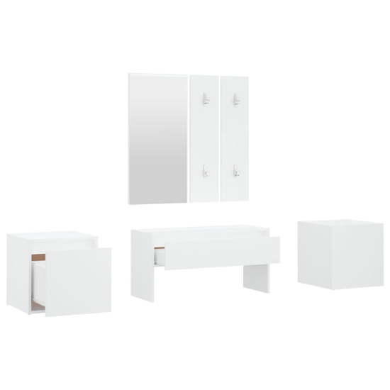 Louise Wooden Hallway Furniture Set In White_4