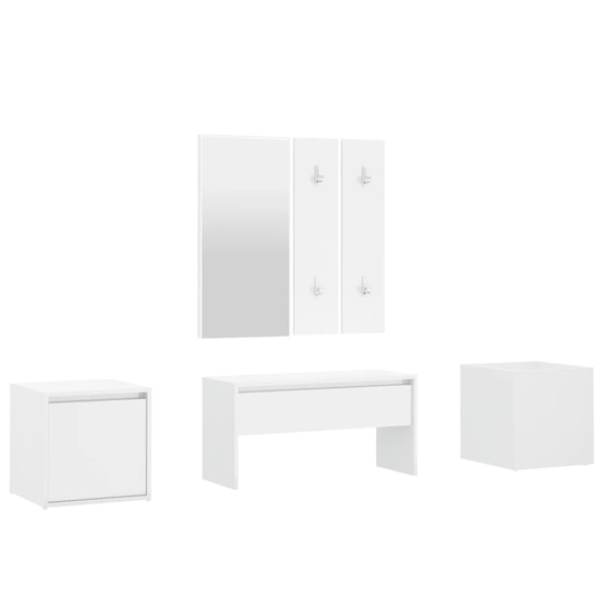 Louise High Gloss Hallway Furniture Set In White_3
