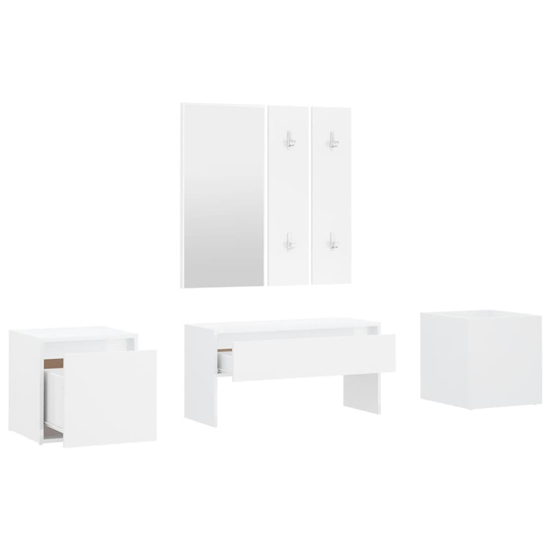 Louise High Gloss Hallway Furniture Set In White_4