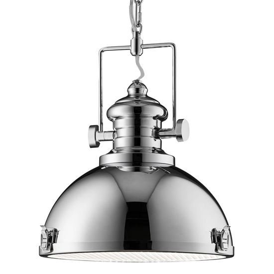 Read more about Louisiana industrial ceiling pendant light in chrome
