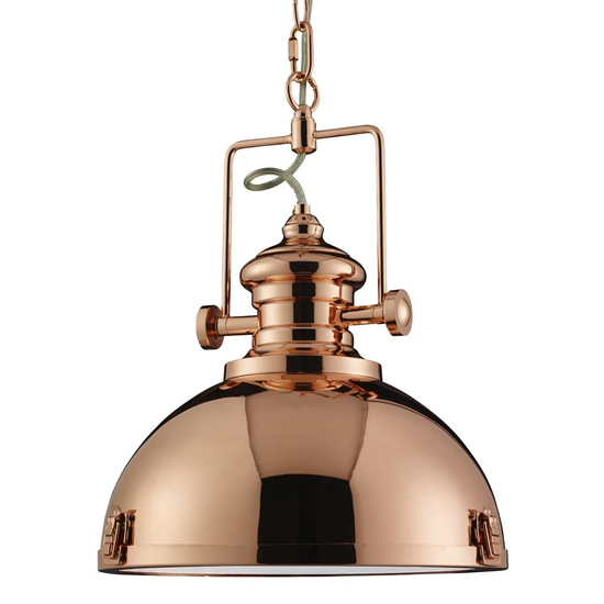 Product photograph of Louisiana Industrial Ceiling Pendant Light In Copper from Furniture in Fashion