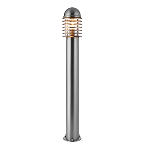 Read more about Louvre outdoor bollard in polished stainless steel