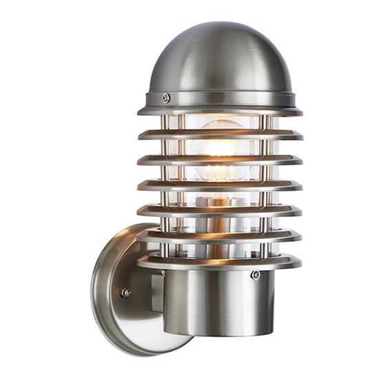Read more about Louvre polycarbonate wall light in polished stainless steel