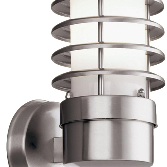 Louvre Stainless Steel Outdoor Wall Light With White Shade_2