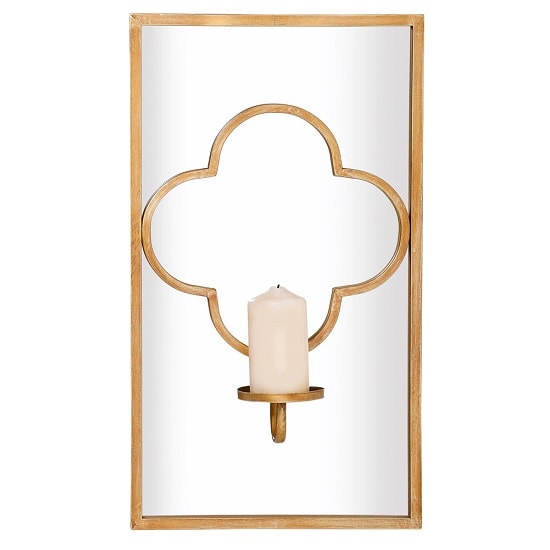 Louvre Wall Mirror With Candle Holder In Gold Furniture in Fashion