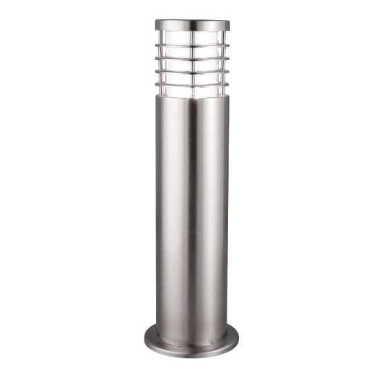 Photo of Satin silver outdoor post light with polycarbonate diffuser