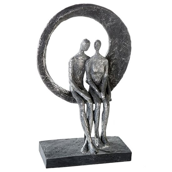 Read more about Love place poly design sculpture in antique silver and grey