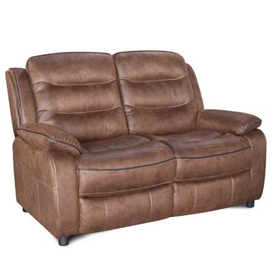 Lovell Contemporary Fabric 2 Seater Sofa In Brown