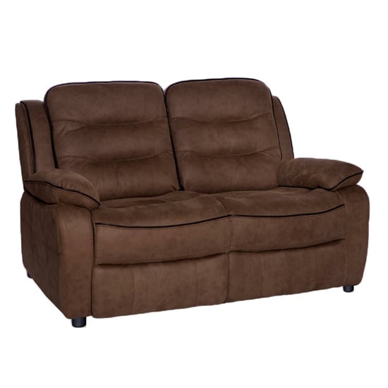 Photo of Lovell contemporary fabric 2 seater sofa in brown