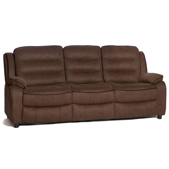Photo of Lovell contemporary fabric 3 seater sofa in brown