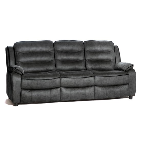 Photo of Lovell contemporary fabric 3 seater sofa in grey