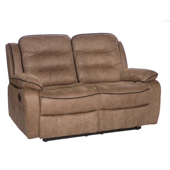 Lovell Fabric Recliner 2 Seater Sofa In Caramel