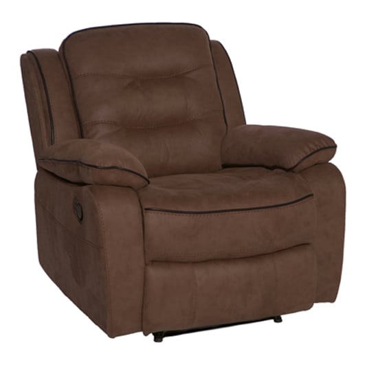 Lovell Fabric Recliner Armchair In Brown